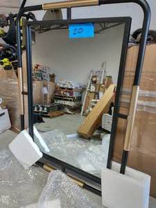 lot 20 image: STYLEWELL Medium Rectangle Black & Gold Modern Accent Mirror (32 in. H x 24 in. W)