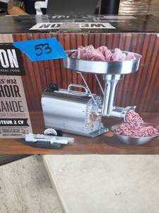 lot 53 image: WESTON Pro Series #32 2 HP Stainless Steel Electric Meat Grinder