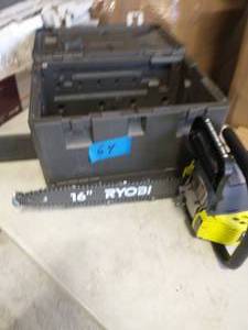 lot 64 image: RYOBI 16 in. 37cc 2-Cycle Gas Chainsaw with Heavy-Duty Case