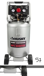 lot 57 image: HUSKY 20 Gal. Vertical Electric-Powered Silent Air Compressor