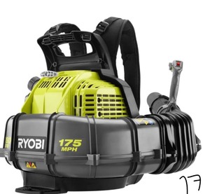 lot 78 image: RYOBI 175 MPH 760 CFM 38cc Gas Backpack Leaf Blower