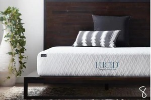 lot 8 image: LUCID COMFORT 10in. Firm Gel Memory Foam Tight Top Queen Mattress