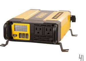 lot 41 image: DEWALT 1000-Watt Portable Car Power Inverter with Triple USB Ports