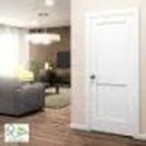 lot 149 image: 24 in. x 80 in. x 1-38 in. Shaker White Primed 2-Panel Solid Core Wood Interior Slab Door by eightdoors