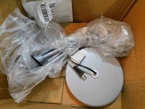 lot 24 image: Simple Designs Floor Lamp with Reading Light - Silver