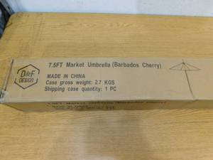lot 27 image: 7-12 Market Patio Umbrella--Red
