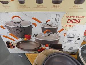 lot 51 image: Rachael Ray Cucina 12-Pc. Nonstick Hard Anodized Cookware Set