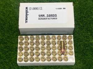 lot 14 image: 50 Rounds 9mm 115gr Remanufactured Ammo Ammunition