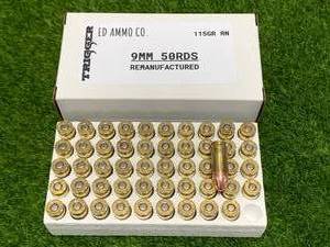lot 16 image: 50 Rounds 9mm 115gr Remanufactured Ammo Ammunition