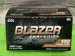 lot 32 image: 100 Rounds 9mm Ammo Ammunition 115gr
