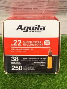 lot 61 image: 250 Rounds .22 Super Hollow Point Ammo Ammunition