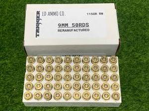 lot 63 image: 50 Rounds 9mm 115gr Remanufactured Ammo Ammunition