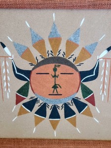 lot 86 image: Chihuahua Sun Sand Painting