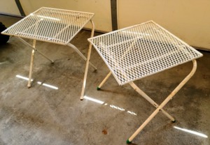 lot 89 image: Pair of Vintage Metal Patio Tables