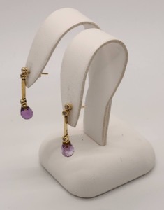 lot 91 image: 14K Gold and Semi Precious Stone Earrings