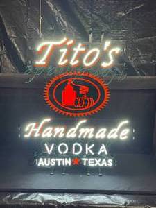 lot 10 image: Titos Vodka neon and LED sign