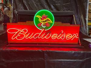 lot 12 image: Budweiser marquee with neon eagle logo