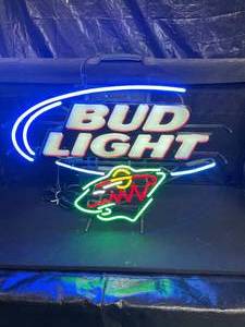 lot 13 image: Bud Light MN Wild NHL neon
