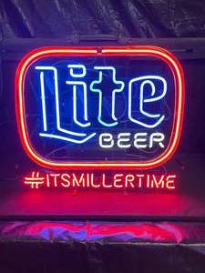 lot 20 image: Lite Beer #ItsMillerTime neon sign