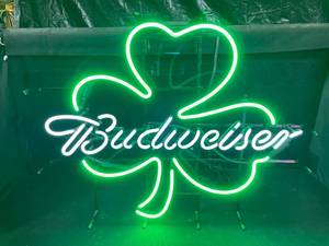 lot 27 image: Budwesier neon shamrock