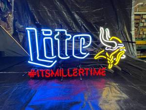 lot 5 image: Miller Lite MN Vikings NFL neon
