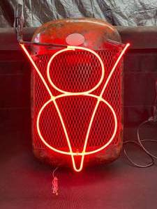 lot 3 image: V8 neon on radiator cover