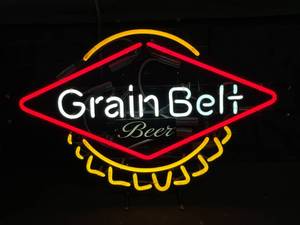 lot 9 image: Grain Belt Beer bottlecap neon