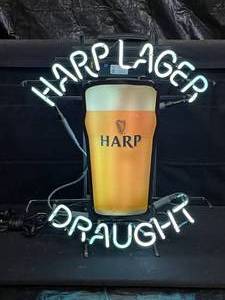 lot 64 image: Harp Lager Draught neon