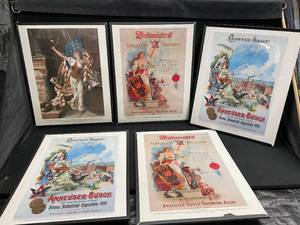 lot 96 image: Lot of 5 Budweiser beer prints