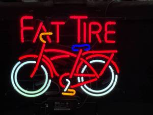lot 32 image: Fat Tire neon bike sign