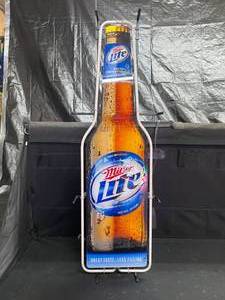 lot 40 image: Miller Lite backlit bottle with neon border