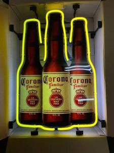 lot 47 image: Corona Familiar, neon with backlit bottles, NIB New in Box