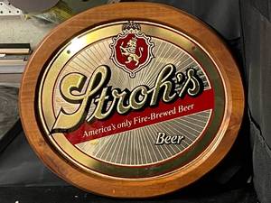 lot 137 image: Strohs Beer oval mirror