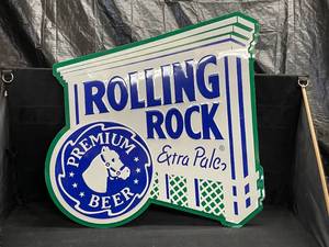 lot 154 image: Rolling Rock Extra Pale Premium Beer tin tacker