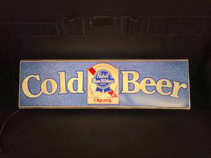 lot 156 image: Pabst Blue Ribbon fluorescent light up price board