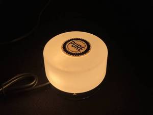 lot 160 image: Light fixture with Pure Oil sticker on globe