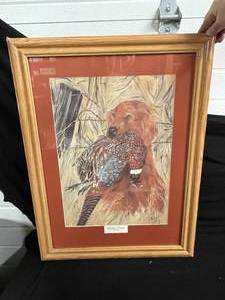 lot 193 image: Golden Pride framed art print by Jeff Renner. 1985