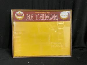 lot 84 image: Framed, vintage Gettelman Beer liquor license display sign