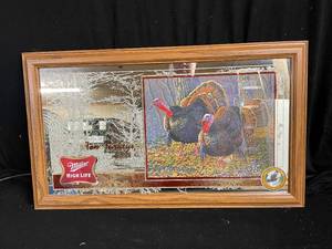 lot 199 image: Miller High Life Tom Turkeys mirror. NOS