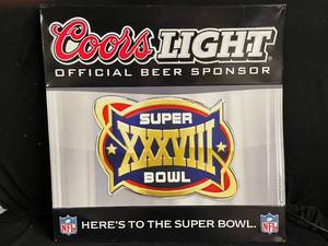 lot 221 image: Coors Light Super Bowl XXXVIII tin tacker