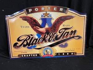 lot 226 image: Anheuser Busch Porter Black & Tan tin tacker