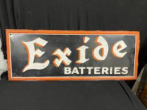lot 29 image: 1939 Exide Batteries metal sign