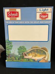 lot 182 image: Schmidt Beer Bobbing Bass price sign