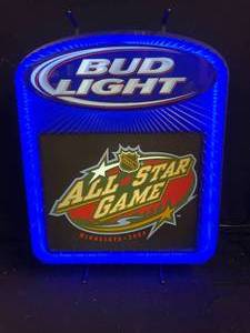 lot 184 image: Bud Light National Hockey League NHL All-Star Game neon sign, MN 2004