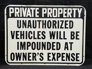 lot 293 image: Private Property tin sign