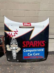 lot 312 image: Fiberglass Racecar Hood - Sparks Computerized Car Care