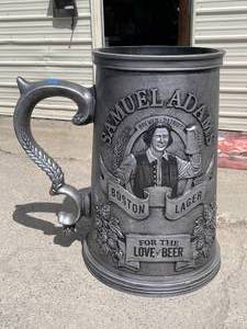 lot 170 image: Samuel Adams pewter mug retail display