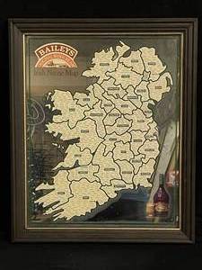 lot 254 image: Baileys Irish Cream mirror with Irish names