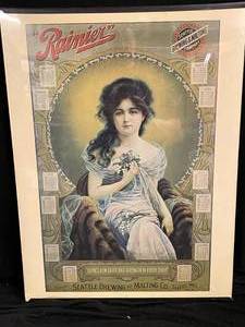 lot 100 image: Rainier Beer calendar