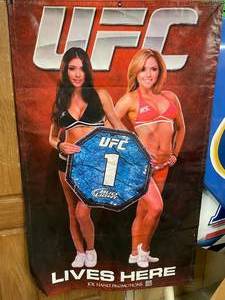 lot 261 image: UFC banner with ring girls